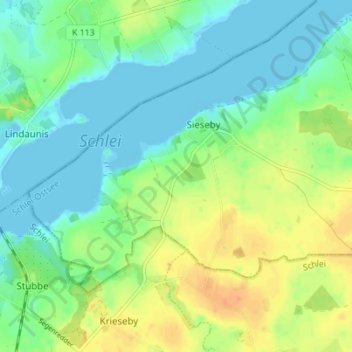 Carte topographique Guckelsby, altitude, relief