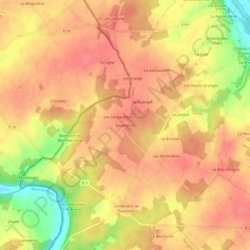 Carte topographique Baiseborde, altitude, relief