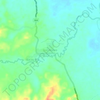 Carte topographique Don Mateo, altitude, relief