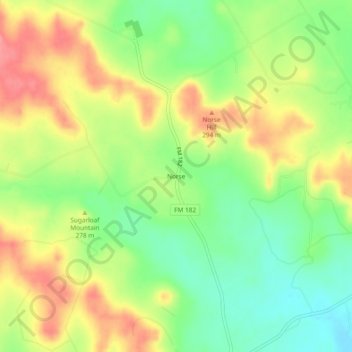 Carte topographique Norse, altitude, relief