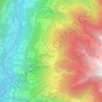 Carte topographique Tall - Talle, altitude, relief