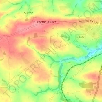 Carte topographique Dreenhill, altitude, relief