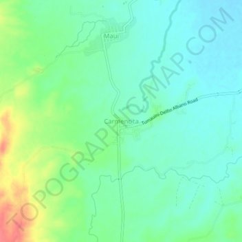 Carte topographique Carmencita, altitude, relief