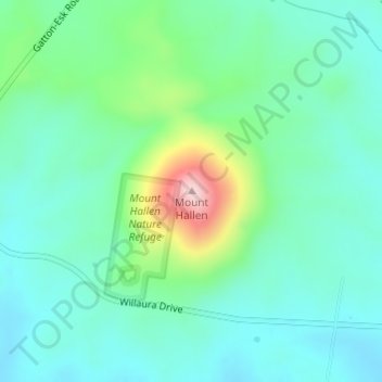 Carte topographique Mount Hallen, altitude, relief