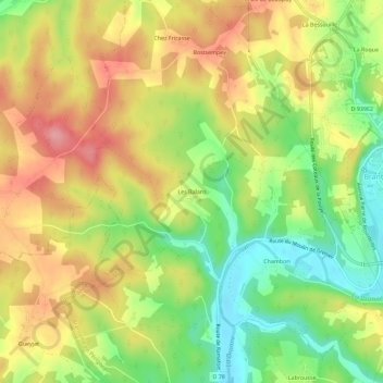 Carte topographique Les Balans, altitude, relief