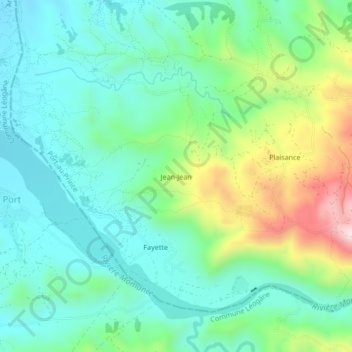 Carte topographique Jean-Jean, altitude, relief