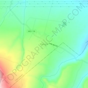 Carte topographique Mazapa, altitude, relief