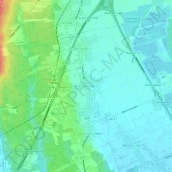 Carte topographique Oberpremstätten, altitude, relief