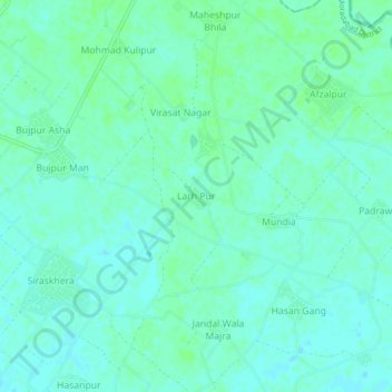 Carte topographique Larh Pur, altitude, relief