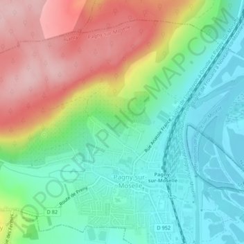 Carte topographique Les Surennes, altitude, relief