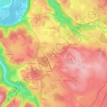 Carte topographique La Blatte, altitude, relief