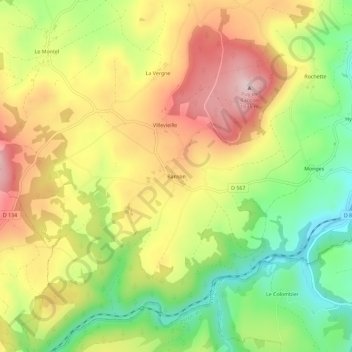 Carte topographique Banson, altitude, relief