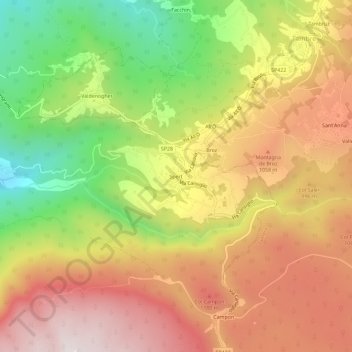 Carte topographique Spert, altitude, relief