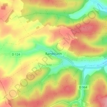 Carte topographique Rambluzin, altitude, relief