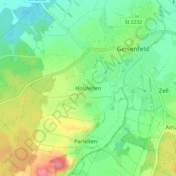 Carte topographique Holzleiten, altitude, relief