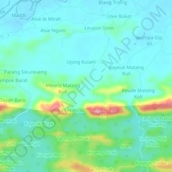 Carte topographique Hagu, altitude, relief