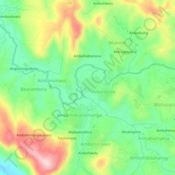 Carte topographique Andranomiely, altitude, relief