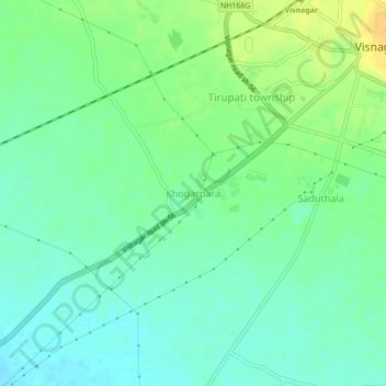 Carte topographique Khogarpara, altitude, relief