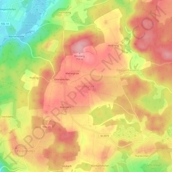 Carte topographique Großeglsee, altitude, relief