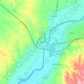 Carte topographique Kalak, altitude, relief