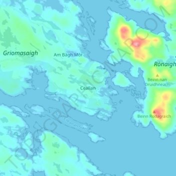 Carte topographique Kallin, altitude, relief