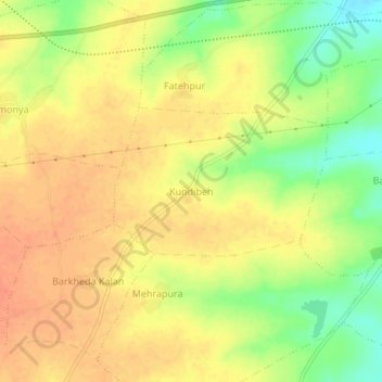 Carte topographique Kundibeh, altitude, relief