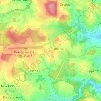 Carte topographique Pirk, altitude, relief