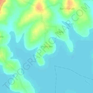 Carte topographique Machhare, altitude, relief
