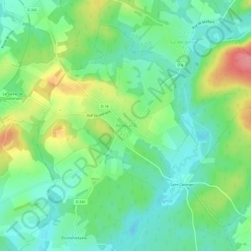 Carte topographique Athesans, altitude, relief
