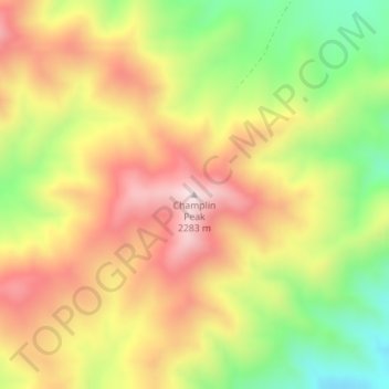 Carte topographique Champlin Peak, altitude, relief