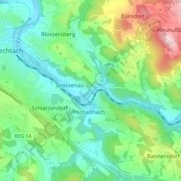 Carte topographique Schwalstein, altitude, relief
