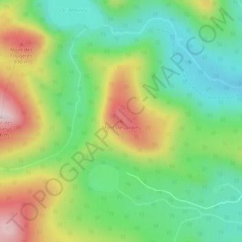 Carte topographique Rivière-Bonjour, altitude, relief