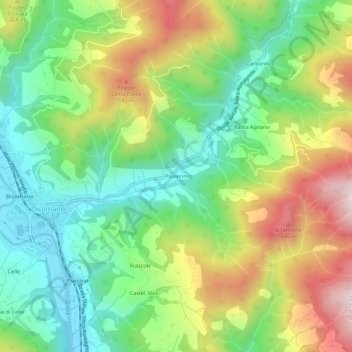 Carte topographique Passerini, altitude, relief