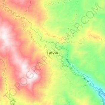 Carte topographique San Luis, altitude, relief