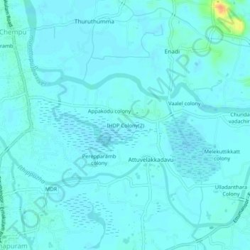 Carte topographique IHDP Colony(2), altitude, relief