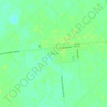 Carte topographique El Triunfo, altitude, relief