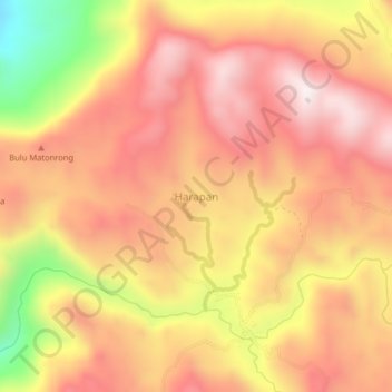 Carte topographique Harapan, altitude, relief