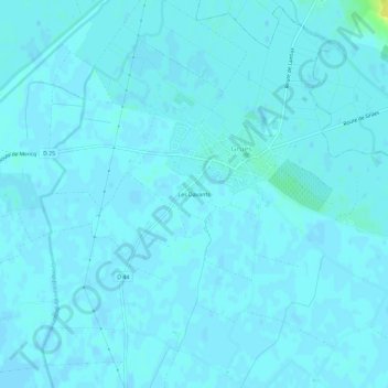 Carte topographique Les Davants, altitude, relief