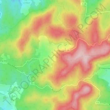 Carte topographique Sonne, altitude, relief
