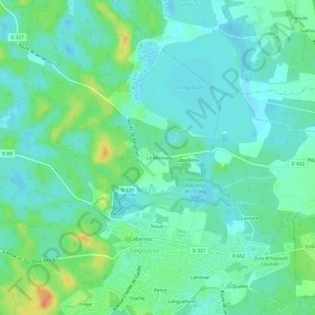 Carte topographique Le Mineur, altitude, relief