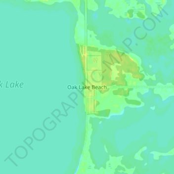 Carte topographique Oak Lake Beach, altitude, relief