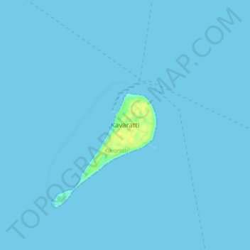 Carte topographique Kavaratti, altitude, relief