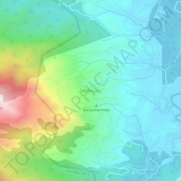 Carte topographique Melmury, altitude, relief