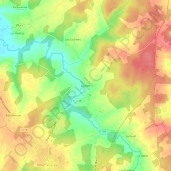 Carte topographique Loubert, altitude, relief