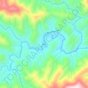 Carte topographique Aguti, altitude, relief