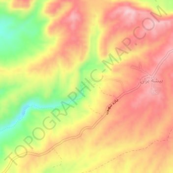 Carte topographique دره ارواح, altitude, relief