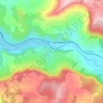 Carte topographique Le Villard, altitude, relief