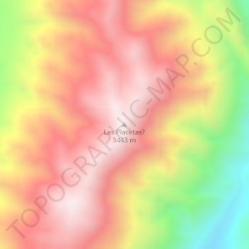 Carte topographique Las Placetas?, altitude, relief