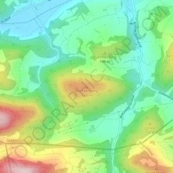 Carte topographique Rechtenberg, altitude, relief