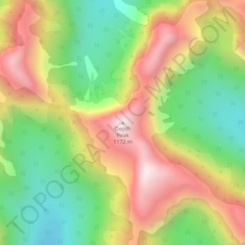 Carte topographique Depth Peak, altitude, relief